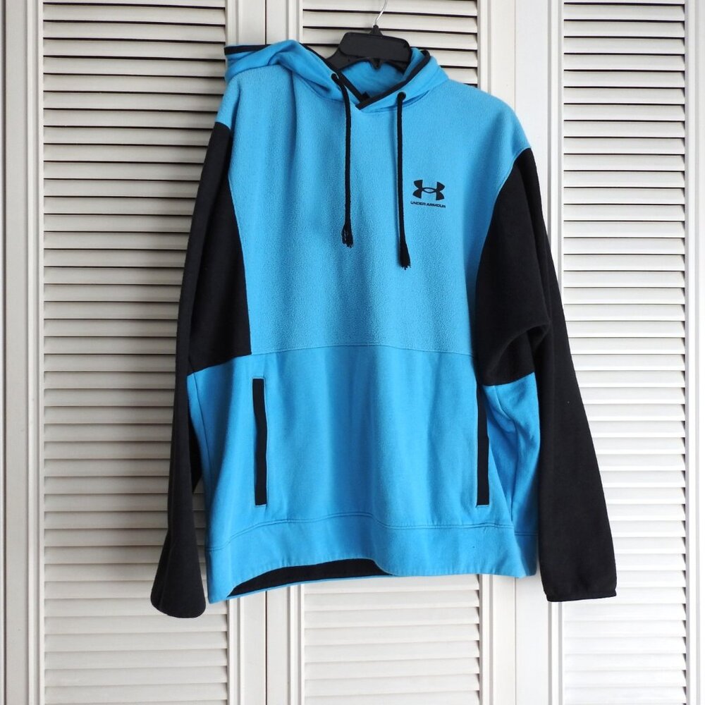 Under Armour Coldgear Fleece Jersey Loose Storm Hoodie Skateborder's Sky Blue XL